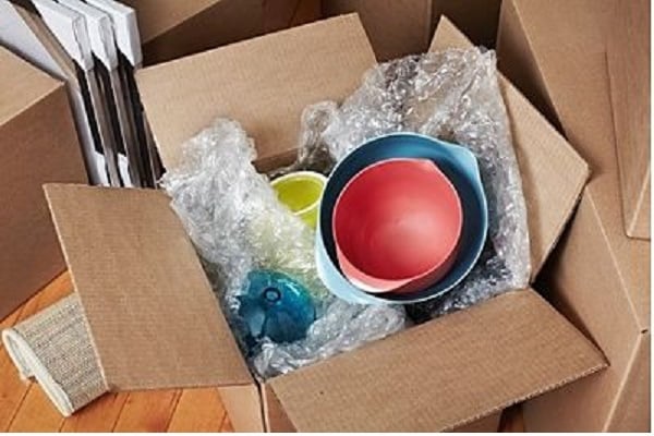 Box of Packed Dishes