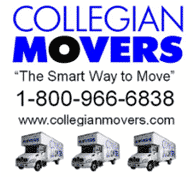 Details of how to contact Collegian Movers via phone 1-800-966-6838 and website address www.collegianmovers.com
