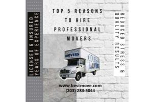 Top 5 Reasons to Hire Professional Movers Written on a White Brick Wall