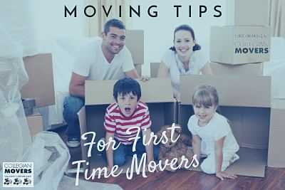 Young Family Moving For The First Time, Empty Moving Boxes on Display, Collegian Movers Moving Tips For First Time Movers.