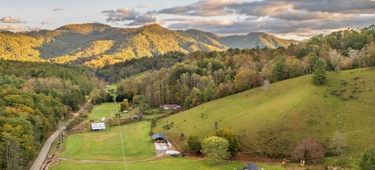 Fields and mountains