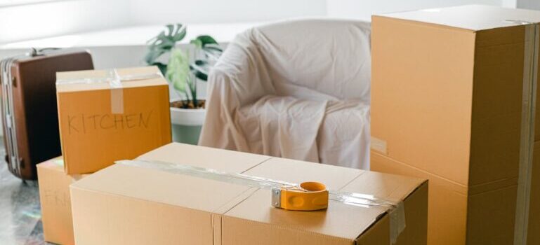 boxes in a room