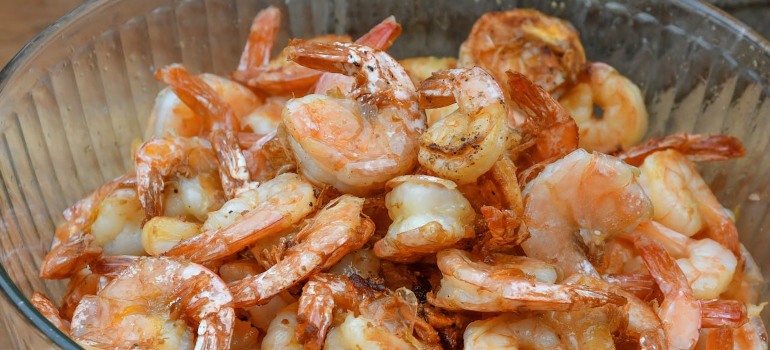 A plate of shrimp