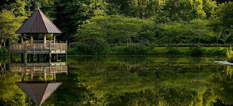 A gazebo in a park in Virginia.