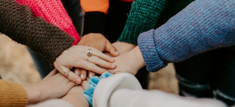 People holding hands 