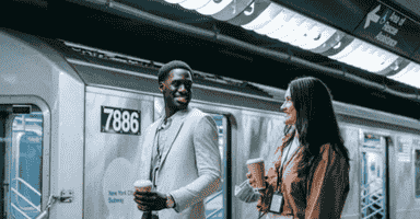 Two people talking how Fairfield County is attracting NYC commuters