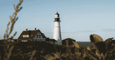 Maine Coastline with a lighthouse