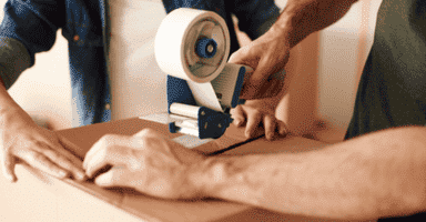 Packing Services for Moving include sealing boxes for transport