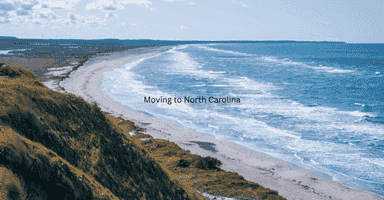 North Carolina coastline with sandy beaches and ocean view