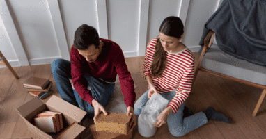 two people packing a box in New Haven, CT